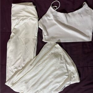White Ribbed Two-Piece Set